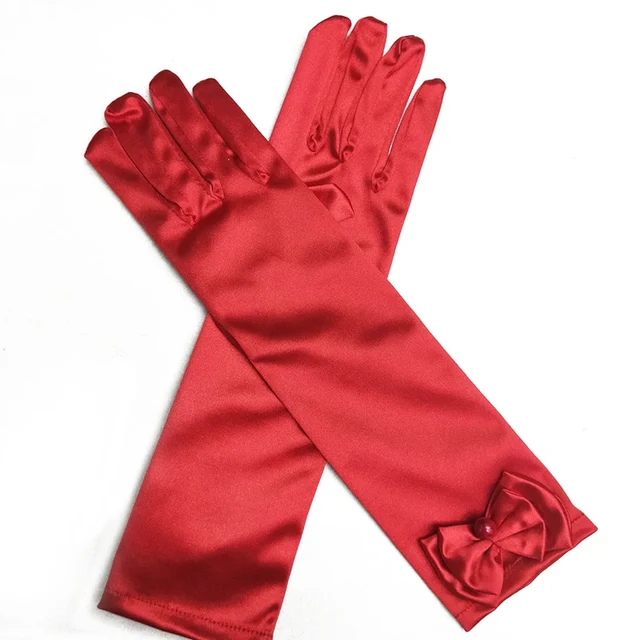 Elastic Girl Long Gloves Kid Children Fancy Gloves Costume Party Girls