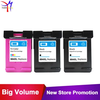 

2BK+1TRI-COLORS For HP 664XL ink cartridge 664 compatible for hp DeskJet 3636 3638 4536 4676 printer with chip show ink level