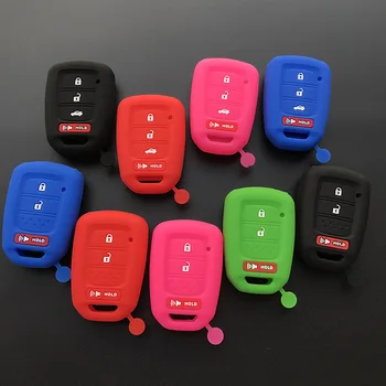 

WHOLESALE 50PCS SILICONE KEY FOB COVER CASE SHELL CAP SHELL FOR HONDA ACCORD CITY CIVIC CRV JAZZ HR-V HRV Vezel with HOLD remote