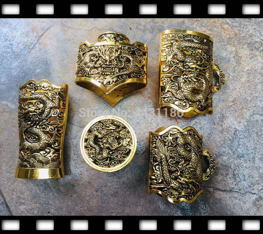 

High Quallty Kirsite Handmade Dragon Fittings For Chinese WuShu Jian KungFu Han Tang Dao Sword Accessory Nice Metal Crafts