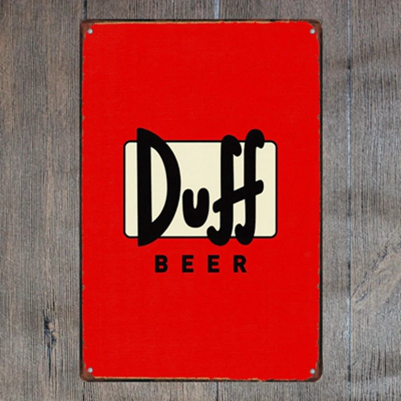 Для спирта Duff пивной мультфильм Симпсоны металлический жестяной знак, настенный декоративный знак, Размер " X 12" металлический декор - Цвет: 1