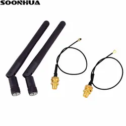 SOONHUA 2,4 ГГц антенна wifi RP-SMA мужской Беспроводной маршрутизатор с 17 см PCI UFL IPX к RP жгутовой Кабель с разъемом SMA кабель для Беспроводной