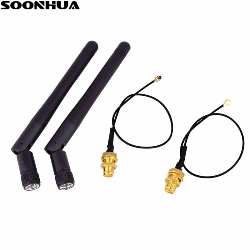 SOONHUA 2.4GHz WiFi Antenna RP-SMA Male Wireless Router With 17cm PCI UFL IPX to RP SMA Pigtail Cable For Wireless Router Aerial SOONHUA 2.4GHz WiFi Antenna RP-SMA Male Wireless Router With 17cm PCI UFL IPX to RP SMA Pigtail Cable For Wireless Router Aerial