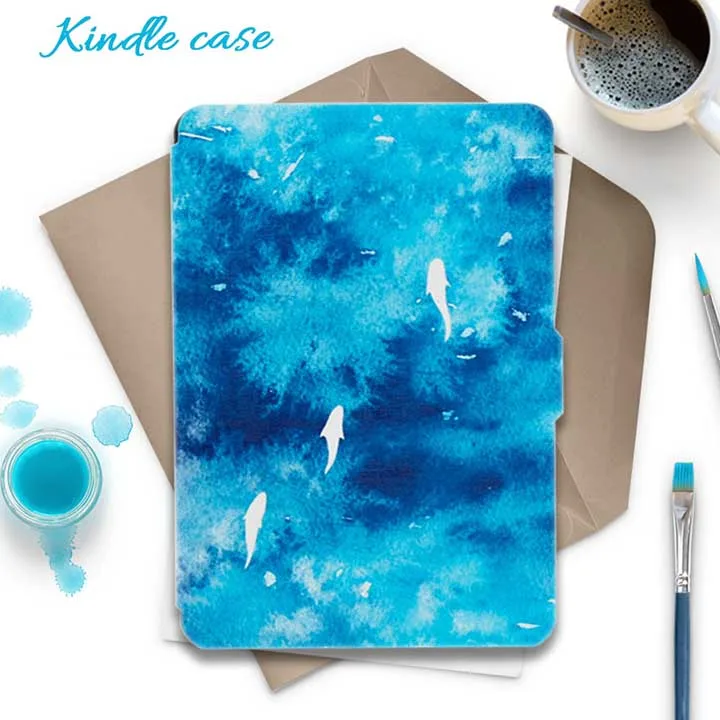 

Amazon Kindle Paperwhite Case Design Skin,blue fish,Cover Fit Kindle Paperwhite 3 2013 2015 6th generation