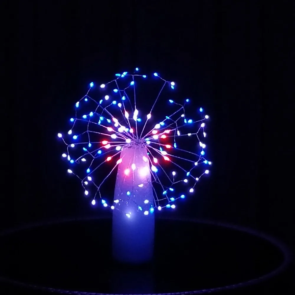 

Waterproof LED Fairy Light 198LEDs Dandelion DIY Fireworks string light Foldable AA Battery Powered Outdoor Christmas Decoration