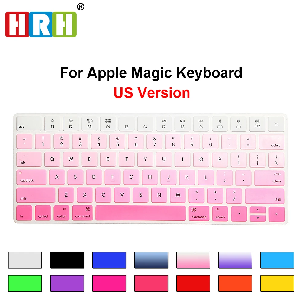 HRH 50pcs Rainbow Gradient Magic Keyboard Covers Silicone Skins
