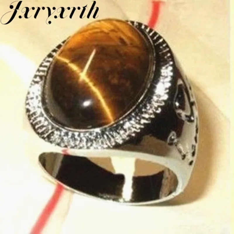 Бренд jxryxrth новое красивое мужское кольцо Тибетский тигровый глаз Размер: 9 #10 #11 #