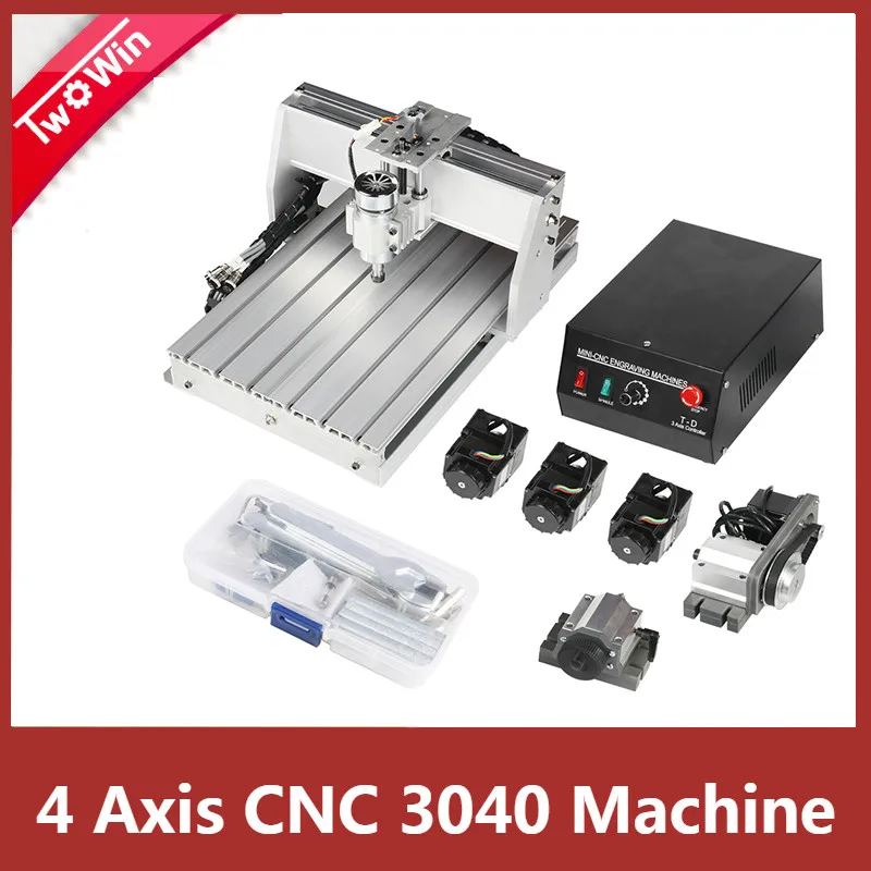 

Four-axis 300W Machine Threads Screw CNC Router Engraver 4 axis Engraving Milling Drilling Cutting CNC 3040 T-D Mini Machine