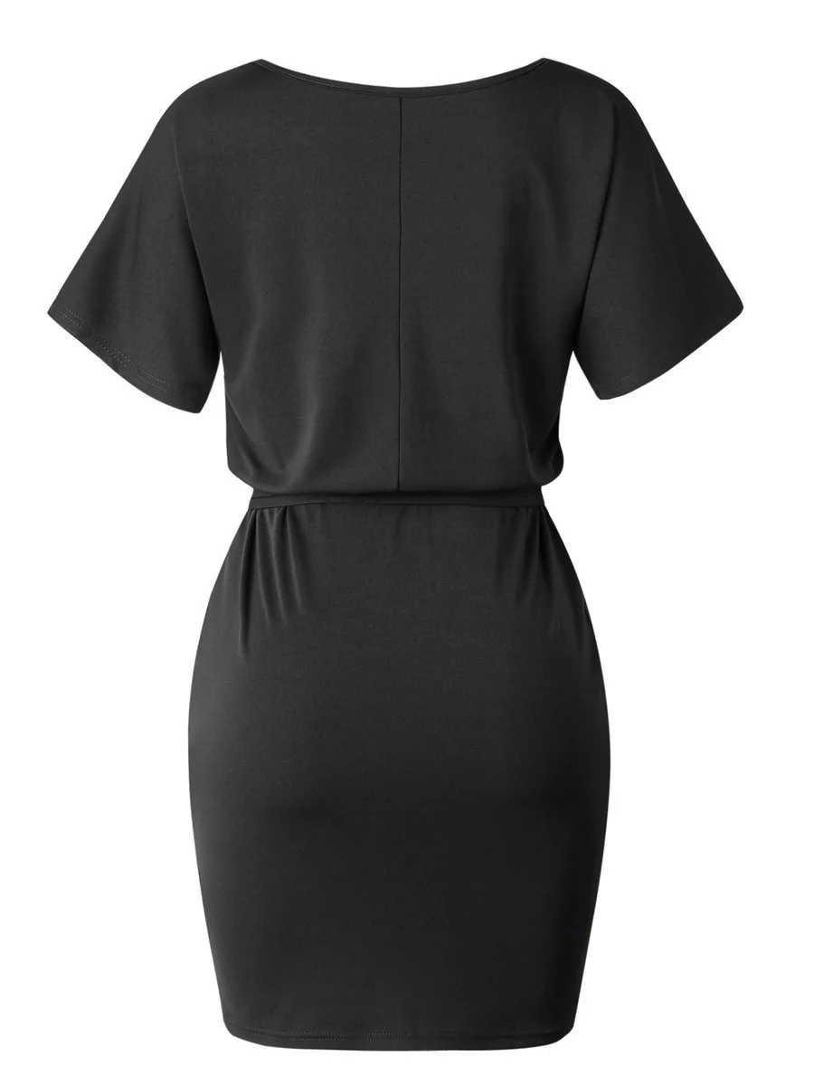 Gladiolus 2019 New Summer Women Dress Short Sleeve O Neck Tunic Casual Midi Dress With Belt Ladies Dresses Sundresss Vestidos (19)
