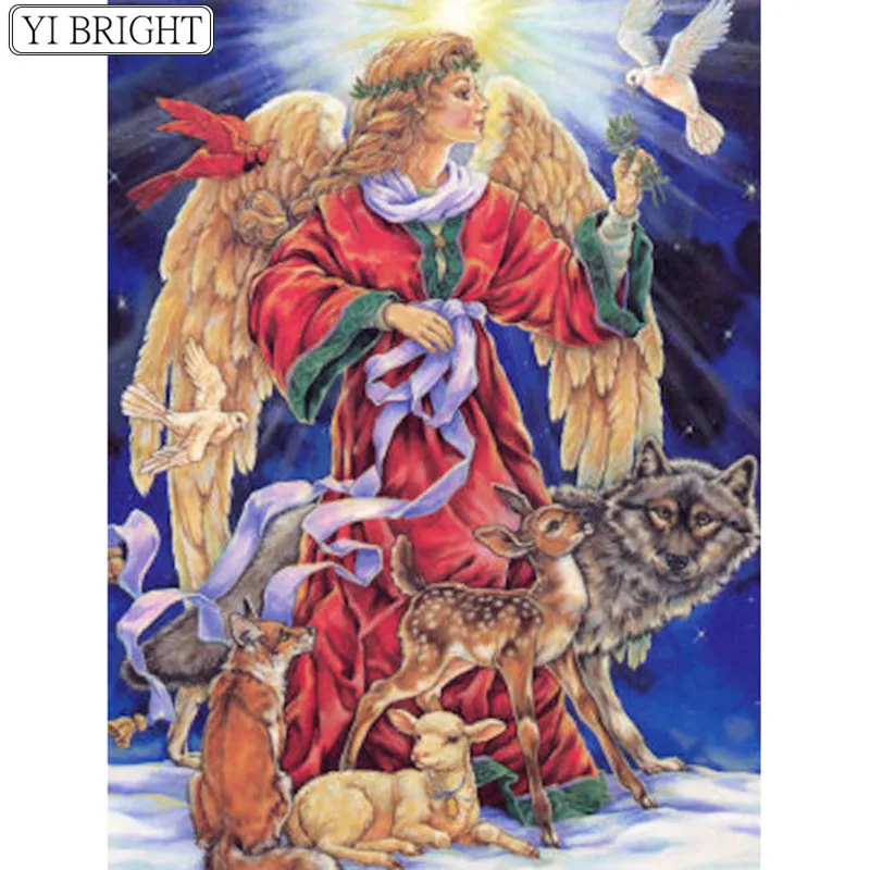 

5D DIY Full Square Diamond Painting Cross Stitch Angels and animals 3D Diamond Embroidery Rhinestone Mosaic Home Decor