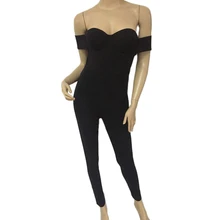 Черный без бретелек дизайн сексуальный Модный комбинезон женские Комбинезоны