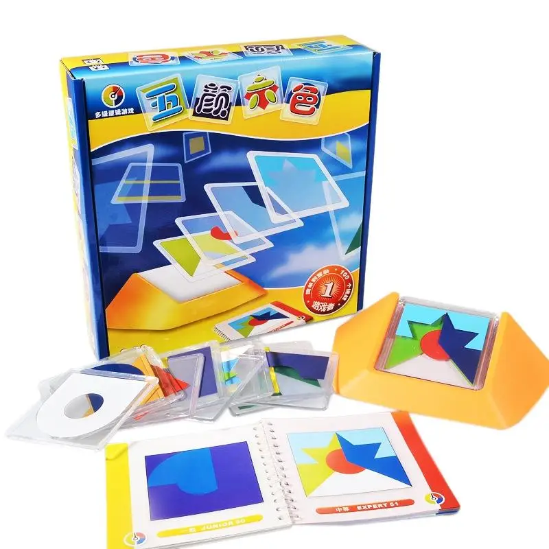 

100 Challenge Color Code Puzzle Games Tangram Jigsaw Board Puzzle Toy Children Kids Develop Logic Spatial Reasoning Skills Toy