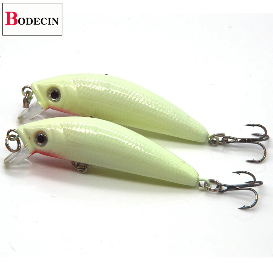 2PC Artificial Sea Fishing Lure Minnow 3D Luminous Bait For Fish Night Saltwater Tackle Lighted Plastic For Fishing Lures China (2)