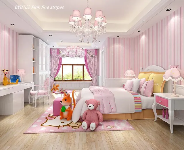 Beibehang Modern Simple Korean Striped Wallpaper Pink Warm Child Room  Bedroom Non - Woven Wallpaper Papel De Parede Wall Paper - Wallpapers -  AliExpress
