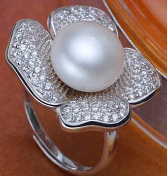 

Natural Pearl Rings 925 Sterling Silver Rings Women's Jewelry Gifts Luxury Fashion Zircon Flowers Style Rings Bridal Gifts