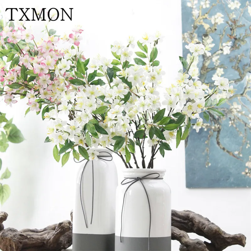 

Beautiful and moving artificial flower apple blossom cherry blossom home living room table decoration wedding photography