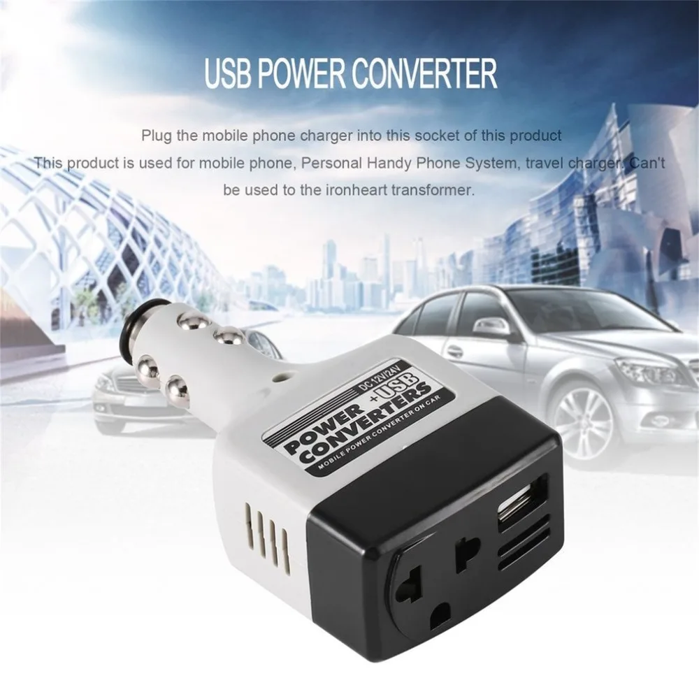

DC 12/24V to AC 220V USB 6V Car Mobile Power Inverter Adapter Auto Car Power Converter Charger Used for All Mobile Phone Hot