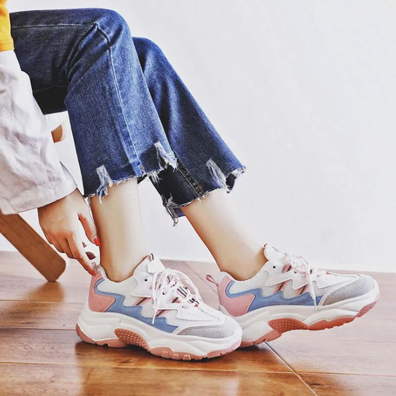 

AGUTZM 2019 Spring Autumn Fashion Ladies Casual Shoes For Woman Vulcanized Shoes Breathable Wild Platform Women Shoes Sneakers