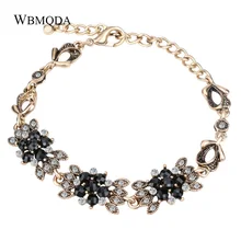 Wbmqda Винтажный Золотой браслет-цепочка модные ювелирные изделия из Турции Регулируемая длина Черные Подвески с бантиком браслеты для женщин Новинка