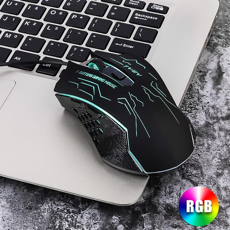Портативная оптическая мышь Рабочий СВЕТОДИОДНЫЙ USB Проводная программируемая
