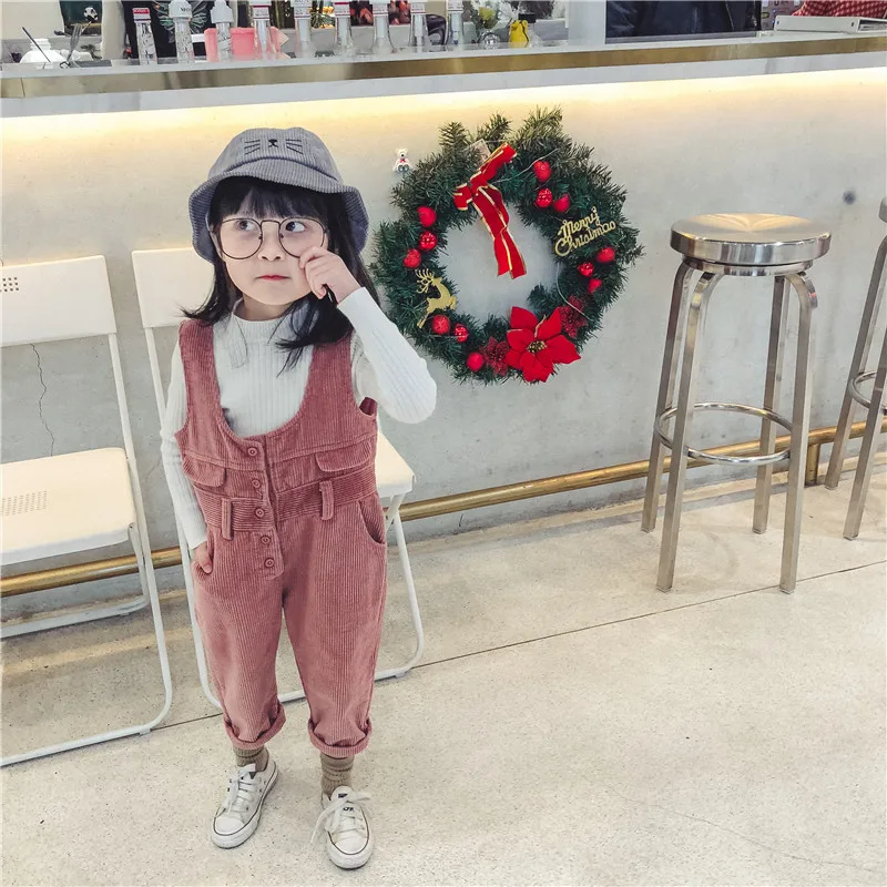 Hot selling autumn kids child 2018 clothes children overall pants for boys trousers girls corduroy pants jumpsuit for girls kids (11)