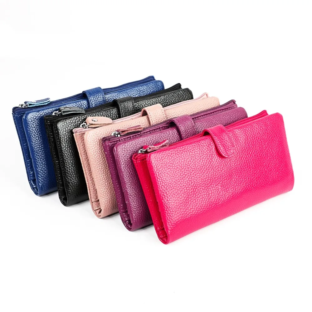 

Cow Leather women's wallet 2019 new fashion multi-function leather wallet in the long trend women's leather wallet purse
