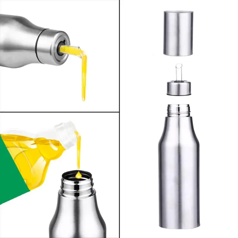 

500/750/1000ML Dust-proof Oil Dispenser Stainless Steel Leak-proof Oiler Spice Jar Sauce Vinegar Bottle Kitchen Accessories