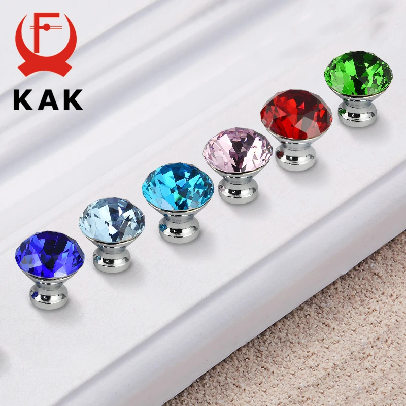 30mm Kitchen Cabinet Handles Diamond Shape Design Crystal Glass Knobs Cupboard Pulls Drawer Knobs Furniture Handle Hardware Furniture Handles Kitchen Door Handles