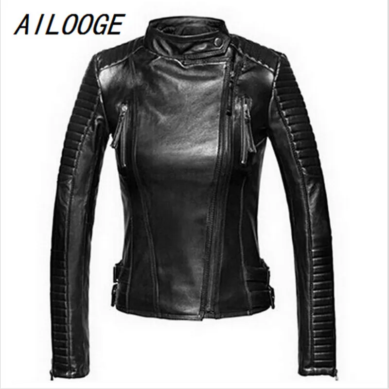 Cuir Fille Vestes Moto 2 3 Couro Zipper Casaco Feminina Ailooge Veste 4 Mince 1 En Femmes De Souple Jaquetas Manteau vqUT4TIEw