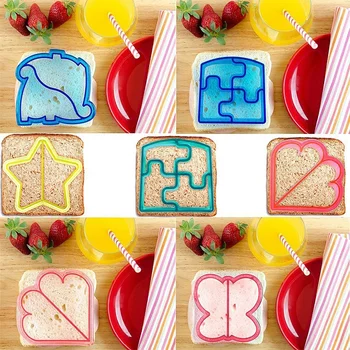 

Bread DIY Mould Cutter animal Puzzle cute Shaped Kitchen Baking Tools Bread Toast Mould Make No More Boring For Kids breakfast