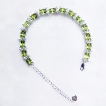 Натуральный перидот браслет-цепочка натуральный Перидот(оливин) Серебро 925 пробы 0.95ct* 15 шт драгоценные камни# XY16030117