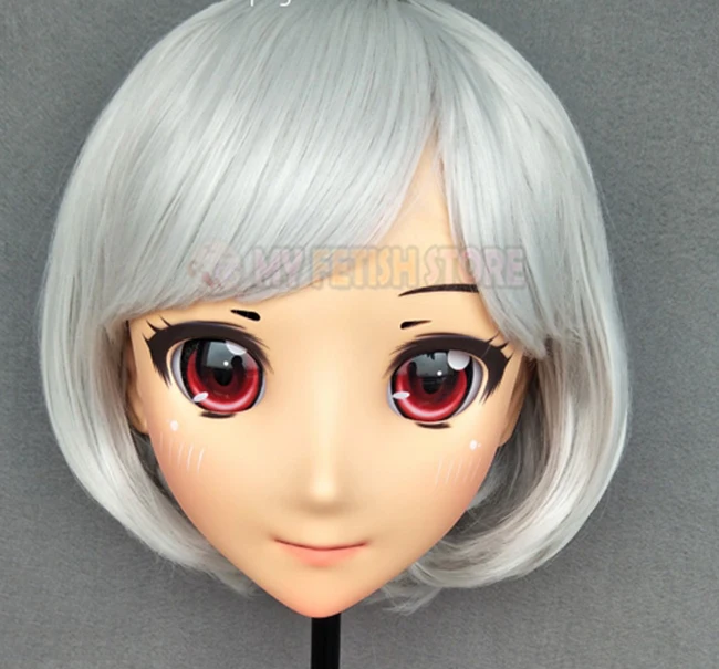 (LanMei-01) женский сладкий девушка смолы половина головы Kigurumi маска с косплэй аниме роль персонажа из мультфильма маска Лолиты Crossdress кукла