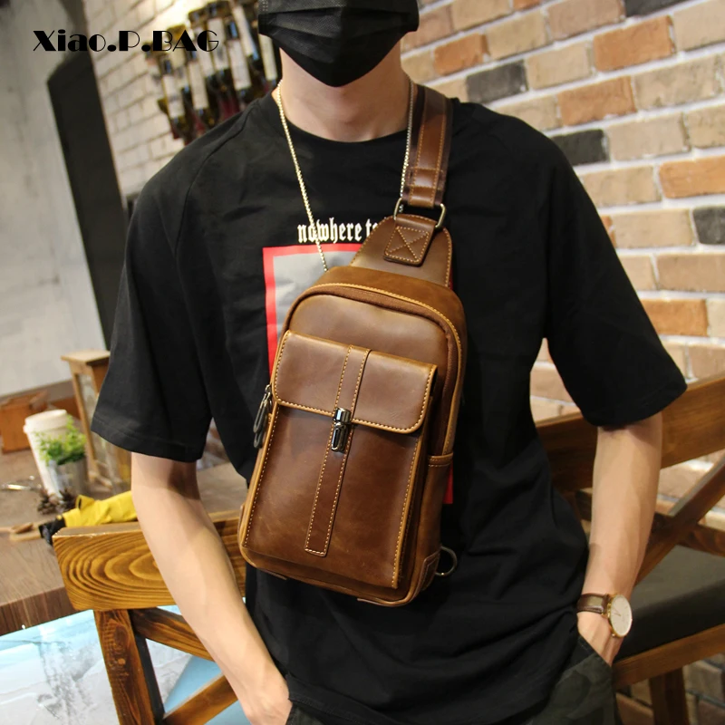 Xiao.P Summer Bag Men Chest Pack Single Shoulder Strap Back Bags ...