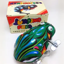 [Новинка] Классическая коллекция Ретро Заводной Металл ходьба животное Прыжки лягушка робот Механическая игрушка детский подарок