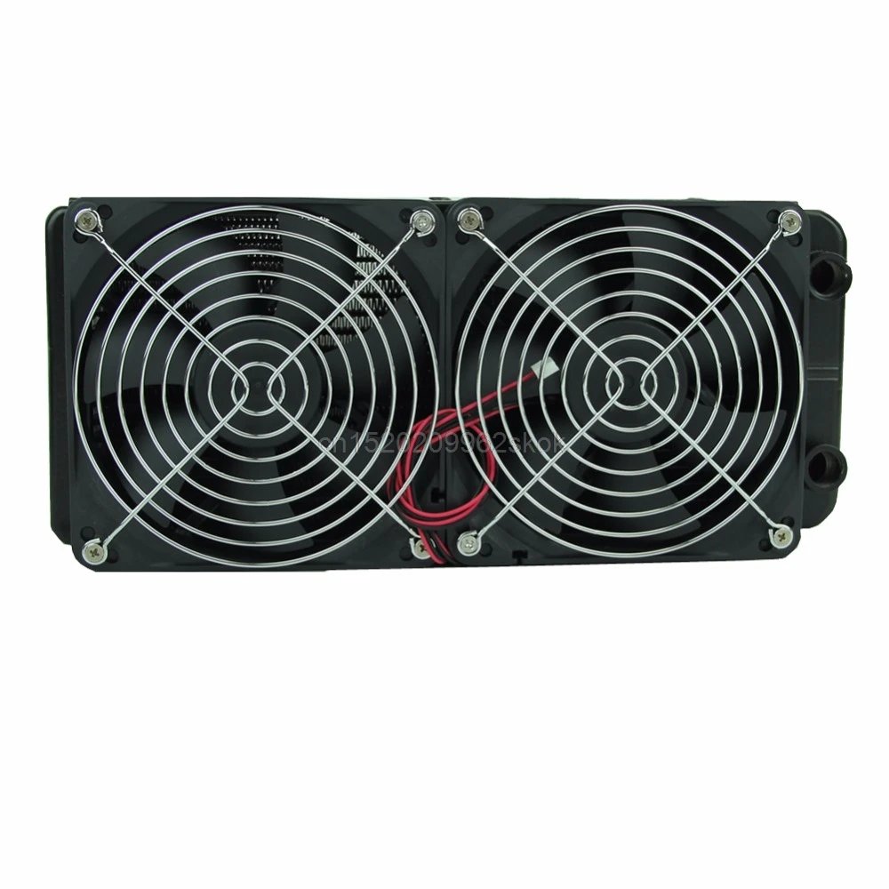 

G1/4 240mm Computer Desktop Water Cooling 2 Fans Radiator Aluminum Thick 60mm #H029#