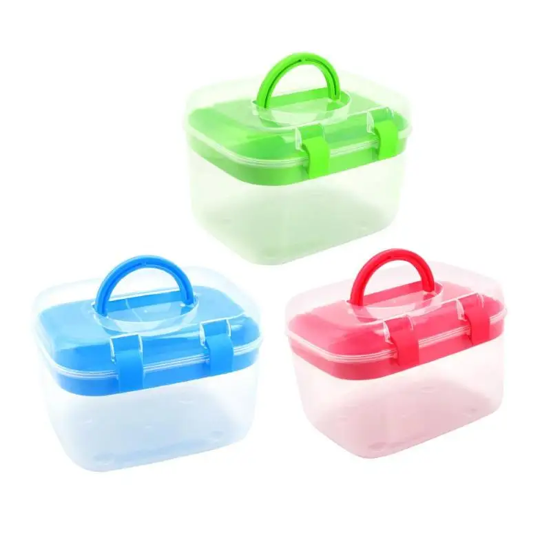 Plastic 2 Layers Detachable Diy Storage Box Desktop Transparent
