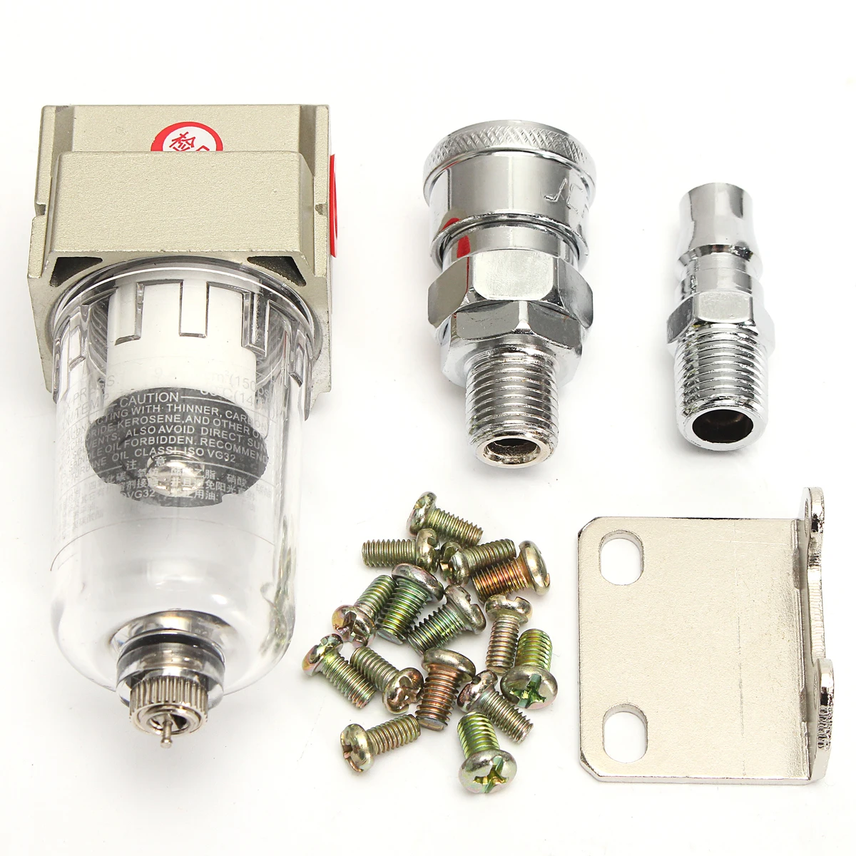 

AF2000-02 1/4 Inch Particulate Compressed Air Compressor In Line Moisture Water Filter Trap Water Separator Airbrush