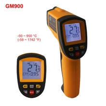 -50~900C -58~1652F Digital Pyrometer IR Infrared Thermometer Non-Contact Electronic Temperature Meter Point Gun GM900