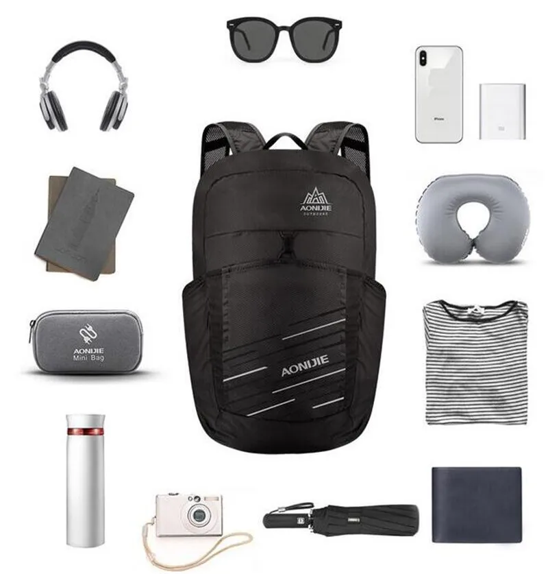 AONIJIE 25L Lightweight Nylon Foldable Backpack Waterproof Backpack Folding Bag Ultralight Outdoor Running Pack For Women Men