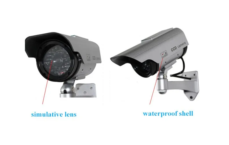 Солнечная энергия поддельная камера наружная безопасность CCTV Манекен наблюдения камера со вспышкой светодиодный свет