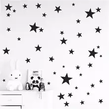 Nuevo 45/24 Uds pegatinas de pared de dibujos animados estrellados para habitaciones de niños decoración del hogar pequeñas pegatinas para pared en forma de estrellas bebé guardería vinilo artístico DIY Mural