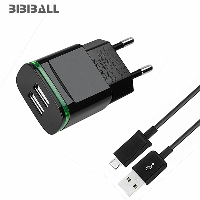

LED Light EU USB Charger 2A Safe Fast Charging Adapter + Wire for xiaomi redmi 4X note 4X 5 plus 5 note5a redmi 4a 5A redmi 3s