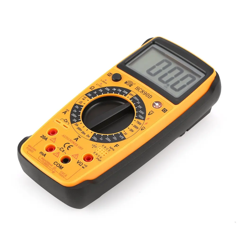 HC890D цифровой мультиметр AC DC Вольт Ампер Ом Емкость диод hFE инфракрасный метр