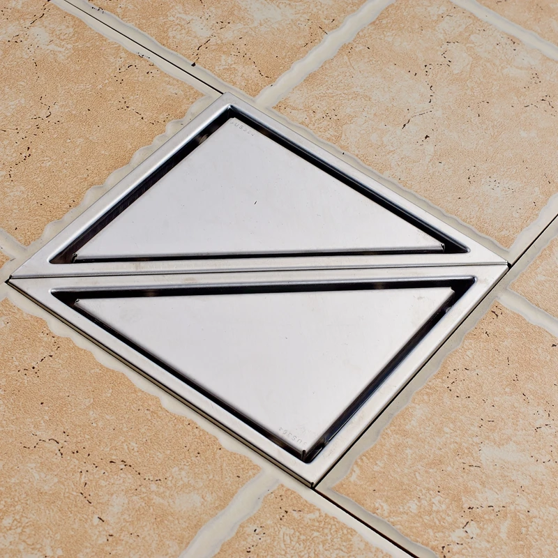 

Modern Two Triangle Stainess Steel Floor Drain Water Discharge Ground Leakage