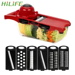 HILIFE растительное мандолина Slicer 6 лезвия Slicer резак фруктов Терка Многофункциональный Пособия по кулинарии Наборы инструментов Кухня гаджет