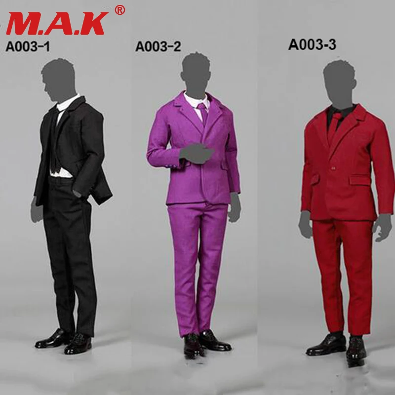

A003 1/6 Male Clothes Set Standard Slim Narrow Shoulder Small Trouser Leg Western-style Clothes Suit & Shoes for 12'' Figure