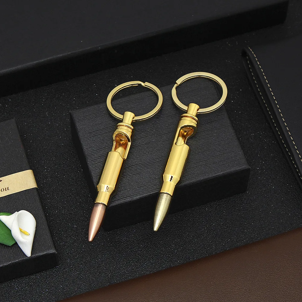 

Popular Games Creative Bullet Key chain Retro Gold Premium Alloy Aircraft Knife Bag Pendant Car Keychain Men Key Ring Best Gifts