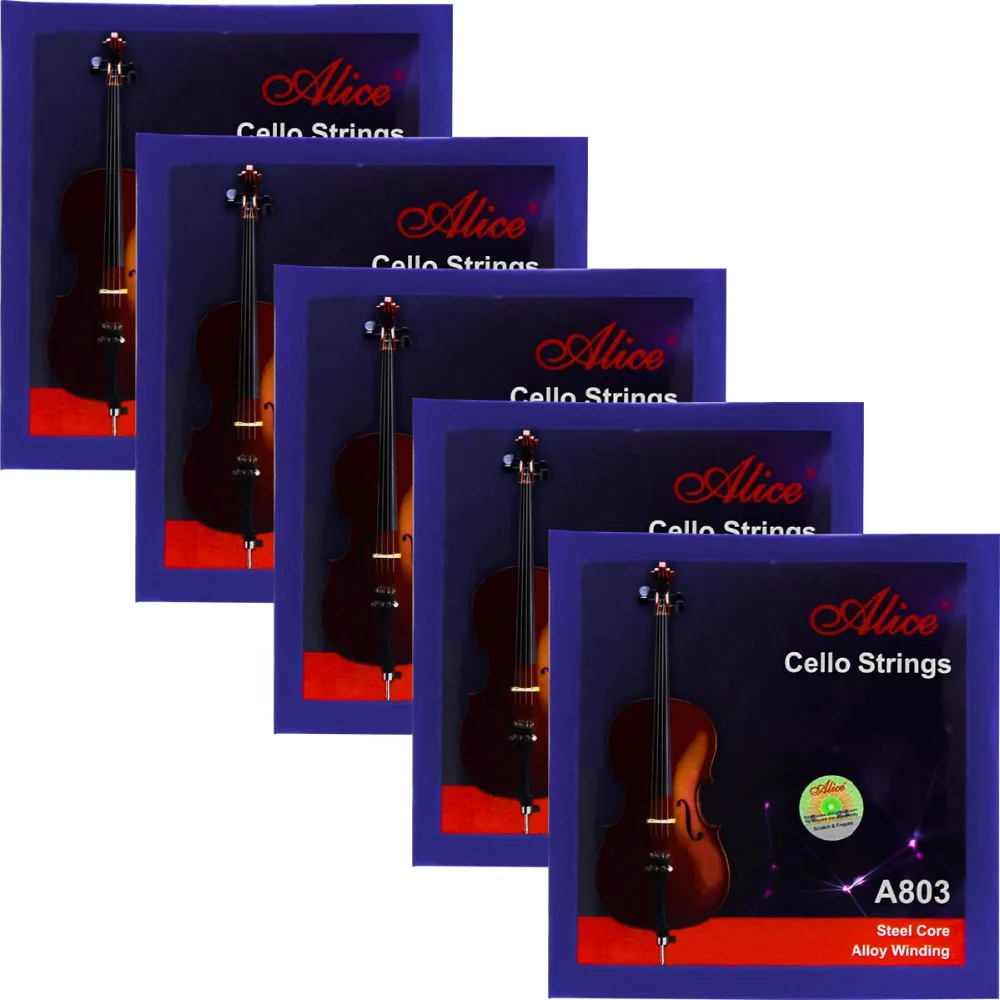 

5 Sets Alice A803 Steel Core Nickel Silver Wound Cello Strings