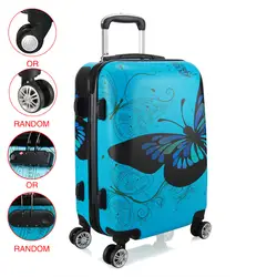 28 дюймов унисекс тележка чемодан 4 колеса Spinner вести чемодан бабочка PC путешествия тележка