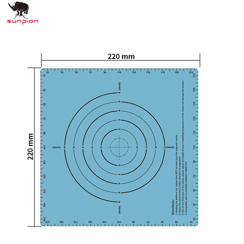 Части 3D-принтера, Синяя Магнитная печатная лента для кровати, 220*220 мм, нагревательная наклейка для горячей кровати, пластина для сборки, гибкая пластина, Горячая кровать